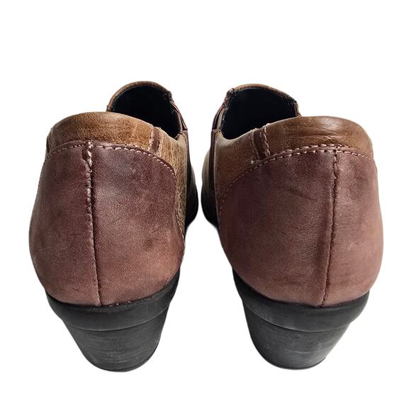 Leather Shootie Naot Brown Oxford Size 10 Heeled Slip On Shoes - Picture 4 of 11